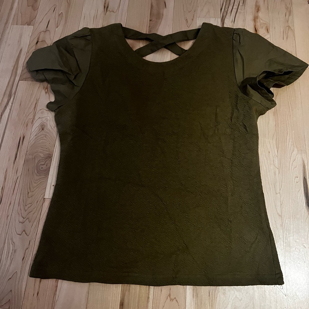 Anthro khaki green shirt